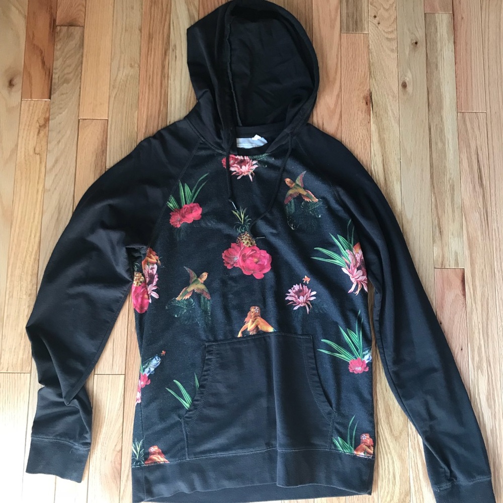 Men’s On The Byas black with flowers hoodie